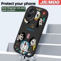 JIUMOO For OPPO A96 A76 A36 Case Cartoon Oil Doraemon Thin Leather Soft Full Lens Back Cover Camera Protect Cases Shockproof Casing. 