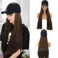 Straight Wig Cap 30 inch  Hair Baseball Cap Ball Caps Casual Hat  Wig. 