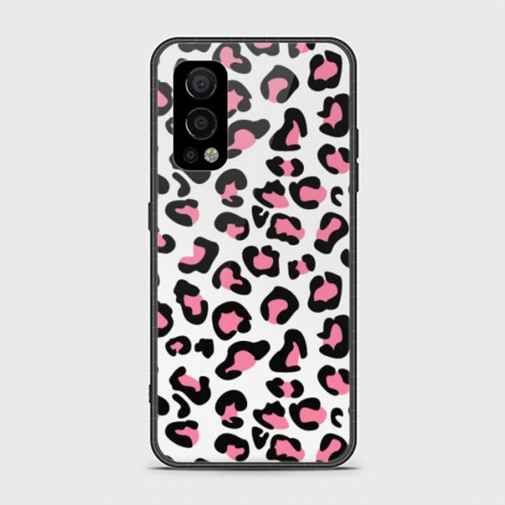 OnePlus Nord 2 Cover - SkinLee HQ Infinity Glass Case (Soft) - Pink Leopard - SKINLEE-511-1-1013-726