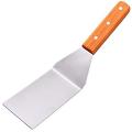 Stainless Steel Metal Turner Solid Cooking Perforated Cooking Spatula Hamburger Turner with wooden handle. 