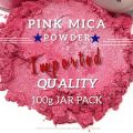 Pink Mica Powder, 100 Gram Box of True Cosmetic Grade Mica with Pearlescent Effect, 100% Pure for Artists Working in Resin Art, Epoxy, Concrete, Soaps, Candle, Cosmetics. 