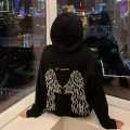 Angel Wings Reflective Glow In Dark Fleece Full Sleeves Pull Over Hoodie For Men & Women. 