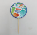 DINOSAUR THEME CUPCAKE TOPPERS PACK OF 10 CUPCAKE TOPPERS. 