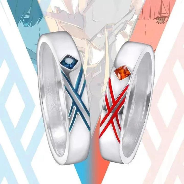 Anime Darling In The Franxx Ring ZERO TWO Adjustable Unisex Couple Lover Rings Jewelry Fashion Cosplay Accessories