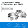 100Piece High-Quality 304 Stainless Steel Pex Crimp Rings Pex Pipe Fitting Clamp Rings 1/2-Inch. 