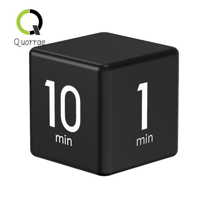 Quorrae Desk Productivity Timer Portable Rotating Pomodoro Timer with Led Display Adjustable Volume Cube Timer for Work Study Kitchen 1-60 Minutes Preset Sensor-controlled Favorite Rollover Timer with Led