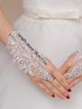 White Finger less Wedding/Bridal Gloves White Faux Pearl Embroidery Short Bridal Gloves,Wedding Dress Gloves. 