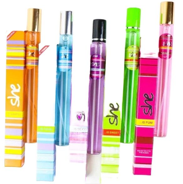 She Fragrance Pack of 5 Pocket Size Best Fragrance, Pencil Perfum for Girls and Women 35 ml