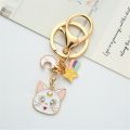 【HOT】 Cute Cat Sweet Key Chain Marinero Small Moon Kitten Anime Keychain Metal Pendant Girls Personality Bag Charm Jewelry Key Ring. 