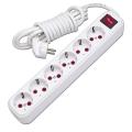 ELBi 6 Earthed Schuko Sockets Extension board with Switch. Made in TURKEY. Electric board. 6 gang. Shuko. Extension box. Accessory.. 