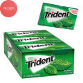 Trident Bubble Gum Spearmint, Sugar Free, Pack of 12 Chewing Gums Box. 