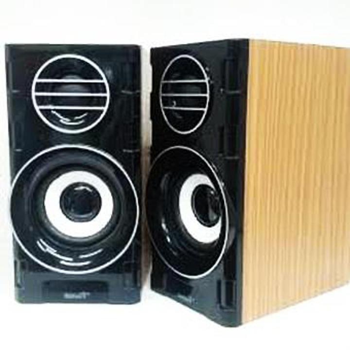 Solid Wood USB Speaker Bass Stereo Desktop Laptop Sound Box Subwoofer
