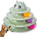 Interactive Cat Feeder Toy,Treat Dispenser Exercise Toys,Feeding Food Toy Dispenser,Car Indoors- Sounding Bell cat tower. 