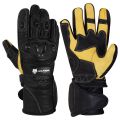 WOLF GEAR- Motorbike Motorcycle Gloves Black Mens Biker Leather Textile. 