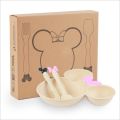 Amanoon. Mickey Mouse Kids Plate Baby Food Bowl Set Plastic Wheat Tableware Rice Feeding Bowl. 