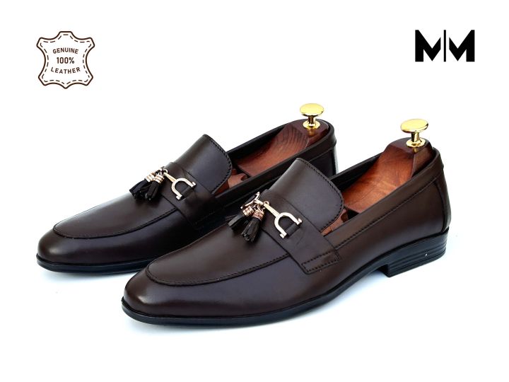 Pure Leather Shoes For Men - Color  Dark Brown
