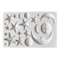 Moon, Sun & Stars Silicone Fondant & Chocolate Mold. 