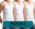 Famer® Knitwear White Fine Rib Vest For Men. 
