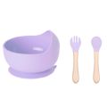 Baby Feeding Set 3pcs Silicone Suction bowl Spoon & Fork for Kids. 