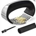 Garlic Press Rocker- garlic press crusher- garlic presser steel- garlic press cutter- Garlic Press Masher Manual Ring- Garlic Press Masher- Ginger Garlic Chopper- Effortlessly Crush. 