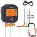 WiFi Grill Meat Thermometer IBBQ-4T with 4 Colored Probes, Wireless Barbecue Meat Thermometer with Calibration, Timer, High and Low Temperature Alarm for Smoker, Oven, Kitchen, Drum. 