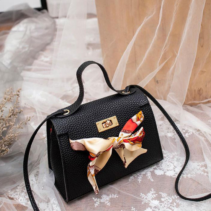 Square Sling Bag Handbag Bag Women Bags Travel Gift Crossbody Bag With Scarf Hudduo Daraz.pk