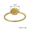 Sunflower Sunflower Ring Women's Japanese and Korean Jewelry Index Finger Ring Fresh Artistic Temperament Ring Women. 