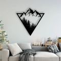 Mountain Forest Wooden Sign Hanging Mountain Tree Wall Art Wooden Cutout Mountain Decor Wall Sign Hanging Mountain Forest Wood Farmhouse Out Wall Decor for Home Living Room. 