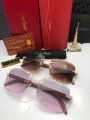 Carter-Rimless-Metal-Brown & Purple-Sunglasses. 