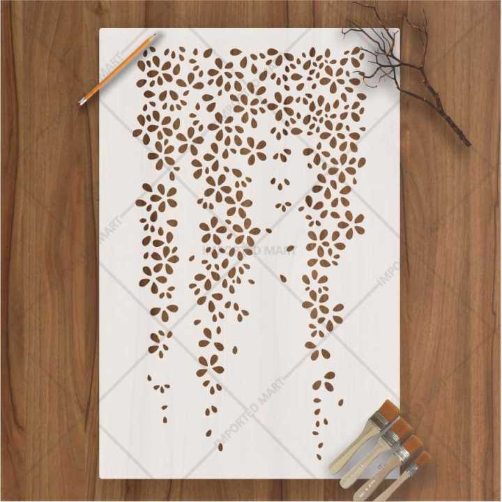 Wisteria%20Flower%20Stencil%20%E2%80%93%20Hanging%20Floral%20Vine%20Design%20for%20Wall%20&%20Craft%20Painting%20%E2%80%93%20ID#%20637%20-%20Image%202