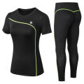 Women Gym Sets 2 piece Yoga Set Gym Clothes Tennis Yoga Shirt + Seamless Leggings Workout Sports Suit Active Wear. 