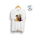 Goku Monkey D. Luffy Printed T Shirt. 