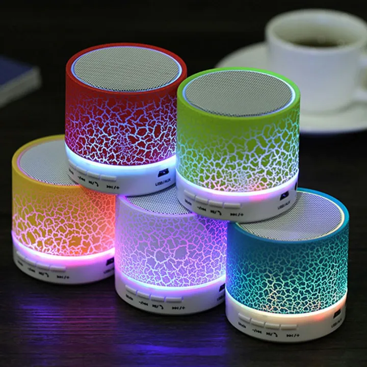 Wireless Mini Bluetooth Speaker with LED Light MP3 Player USB SD Card ...