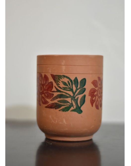 2Pes(mitti ka glass) Clay Glass, Traditional unglazed Terracotta glasses(390 ml)