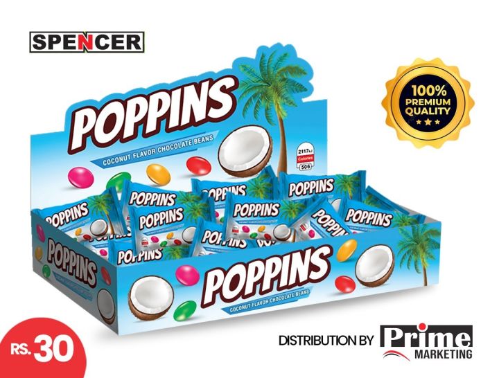 Poppins Coconut Chocolate beans 12X24