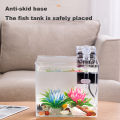 Observation Fish Tank 360 Degree Viewing Betta Fish Tank Aquarium for Home Office Decor High Light Transmittance Non-slip Base Ideal for Study Room Desktop Tabletop Fish Tank. 