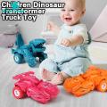 Green Home Transformation Car Dinosaur Vehicle Toy Dinosaur Transformer Truck Inertia Model Toy. 