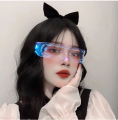 Colorful LED light-emitting technology disco club bar cyberpunk style cool glasses uk import. 