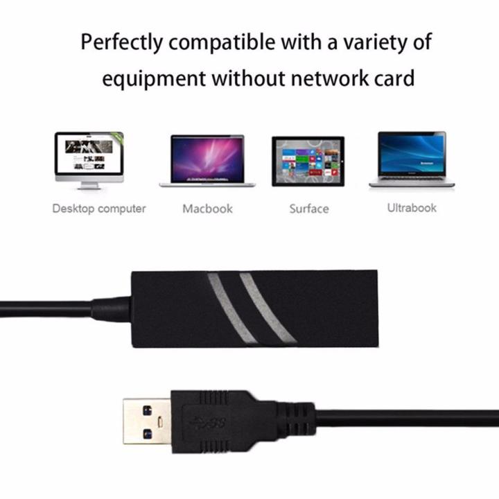 Latest Speedy Network Card USB 3.0 to 10/100/1000 Mbps Gigabit RJ45 Ethernet LAN Network Adapter For PC Mac（Support Windows10）