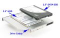 Second Hard Disk Caddy Sata for Laptops Slim 9.5mm - Fat 12.7mm. 