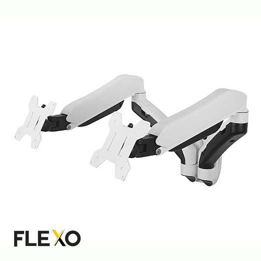 Flexo%20Ergonomic%20Dual%20LED%20Hydraulic%20Monitor%20Arm%20Stand%20%7C%20Adjustable%20Wall%20Mount%20for%2013"%20to%2027"%20Screens%20with%20Tilt,%20Rotation%20&%20Wire%20Management%20-%20Image%203