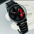 “WHEEL WATCH Premium  Men’s Wristwatch – Rotating Rim Dial, Multi-Function Modern Design, Waterproof Metal Strap”Look Like Smart Watch. 