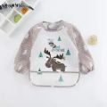 Cute Cartoon Baby Bibs Waterproof Infant Eating Bib with Pocket Children Drawing Long Sleeve Apron Kids Burp Cloth Baby Stuff. 