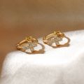 OYJR Korean Hoop Earrings For Women Gold Mini Hikaw Cross zircon Kwintas for girl Jewelry Set. 