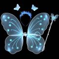 3 Pcs/ Set Kids Children Costume Cosplay Angel Wings Magic Wand Prop Girls Butterfly Fairy Wings Costume. 