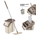 Flat Mop Bucket System Separates Dirty and Clean Water with Washable & Reusable Microfiber Pads for Home Kitchen Floor. 