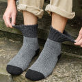 Socks Cold-resistant Soft Solid Patchwork Men Fleece Socks. 