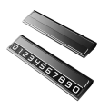 Car Temporary Parking Cartoon with Phone Number Plate Aluminum Parking Car Shape Car Parts Accessories Parking Number Black. 