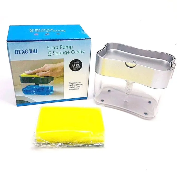 Liquid%20Soap%20Dispenser%20&%20Sponge%20Holder%20-%20Dish%20Soap%20Pump%20Sponge%202-in-1%20-%20Counter%20Top%20Sink%20Press%20Soap%20Box%20-%20Pump%20Soap%20Dispensing%20with%20Sponge%20Caddy%20385ml%20-%20Dish%20Washing%20Scrub%20Cleaning%20-%20Image%2010