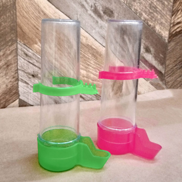 2 Large Size Water Dispenser Cage Bird/Parrot Canary Plastic Drink Bottle Feeder Pet Food (Multi Colour)